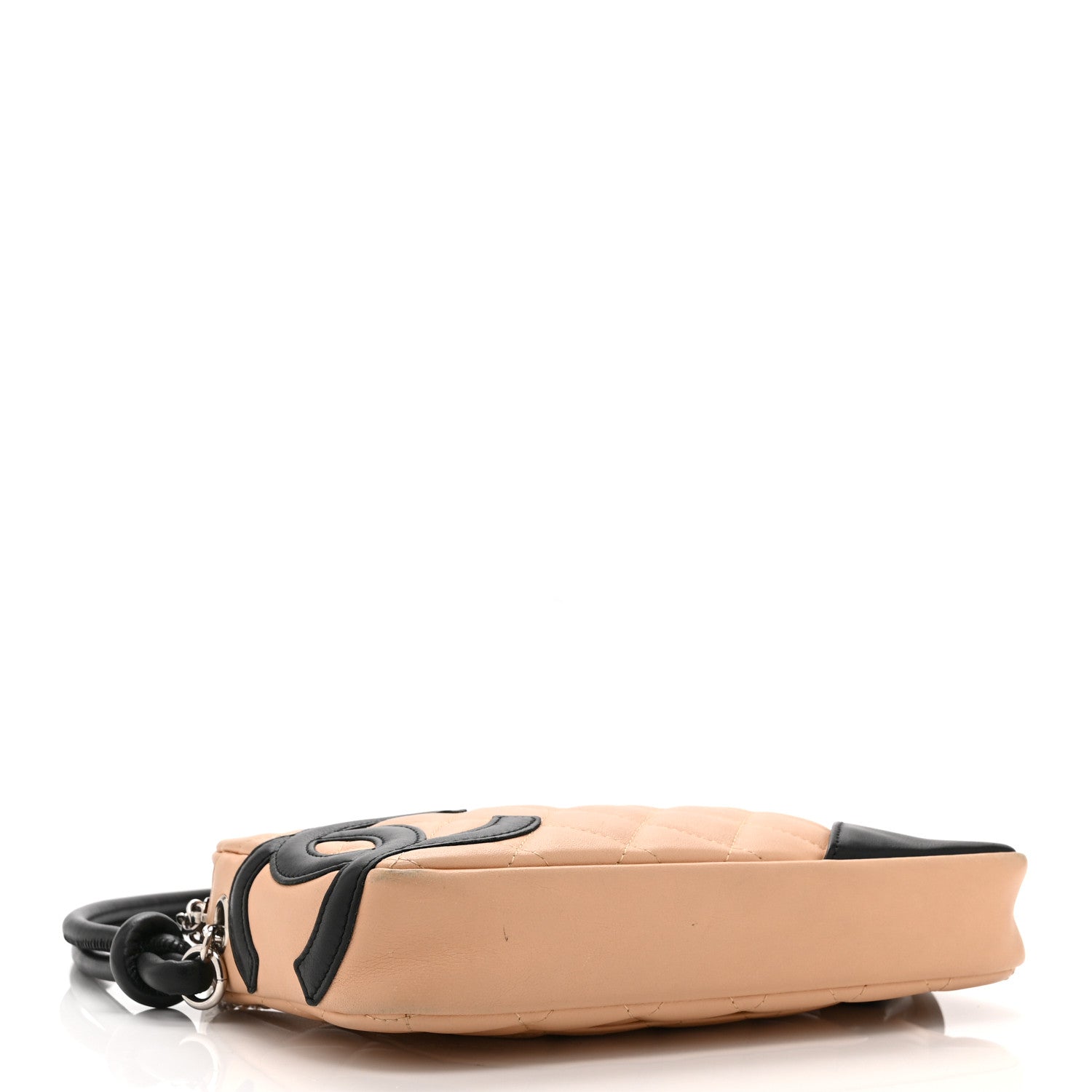 Chanel Calfskin Quilted Cambon Pochette Beige Black 4 of 13