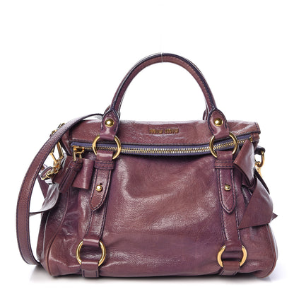 Miu Miu Vitello Lux Mini Bow Bag Viola 1 of 16