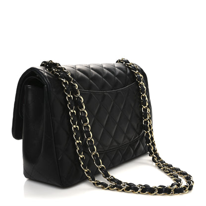 Chanel Lambskin Quilted Jumbo Double Flap Black 3 of 12