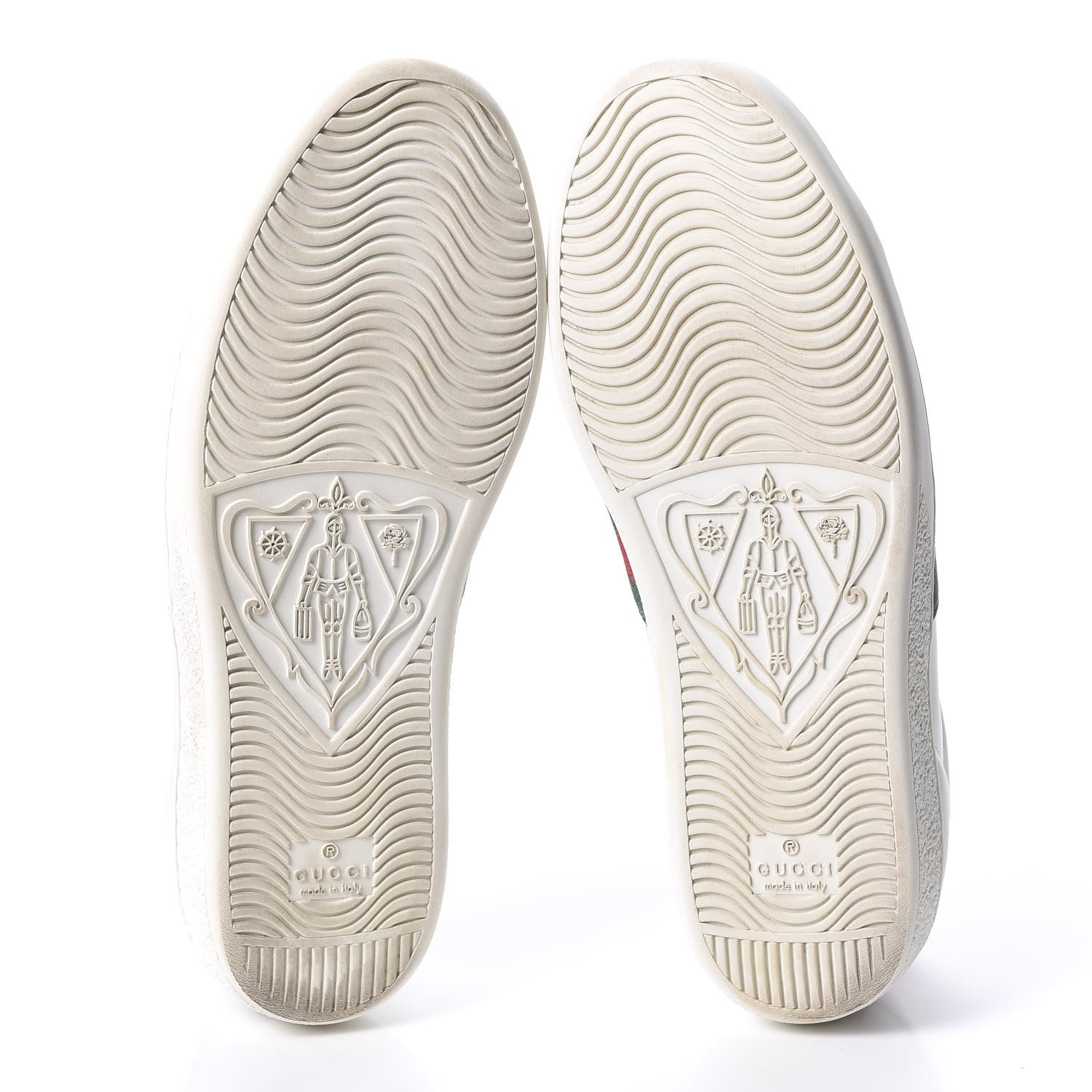 Gucci Calfskin Ayers Bee Embroidered Ace Sneakers 38 White Green 8 of 10