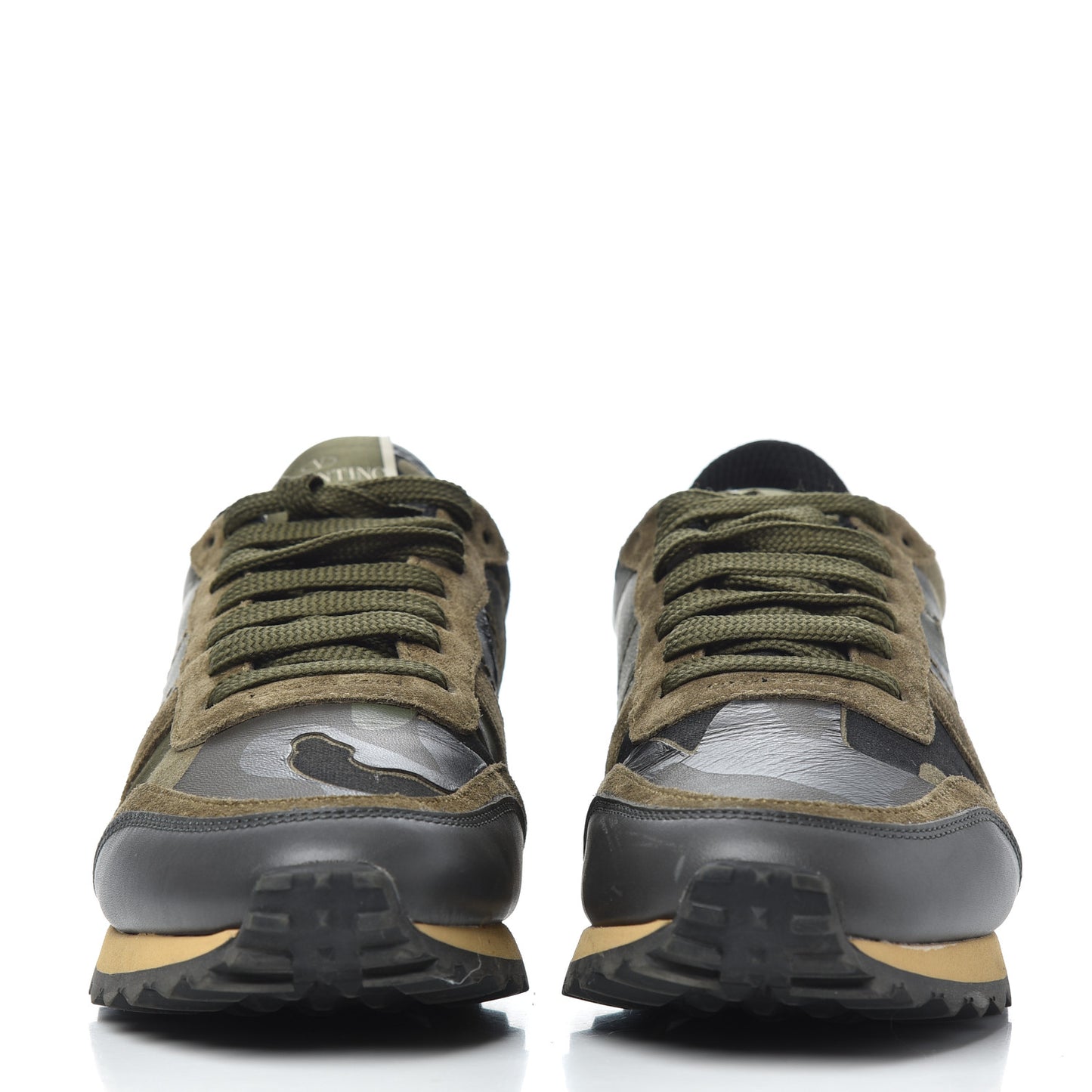 Nappa Suede Camouflage Womens Rockrunner Sneakers 37 Green Multicolor