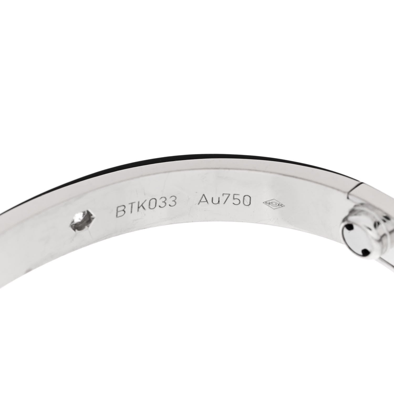 Cartier 18K White Gold 4 Diamond Love Bracelet 16 6 of 9