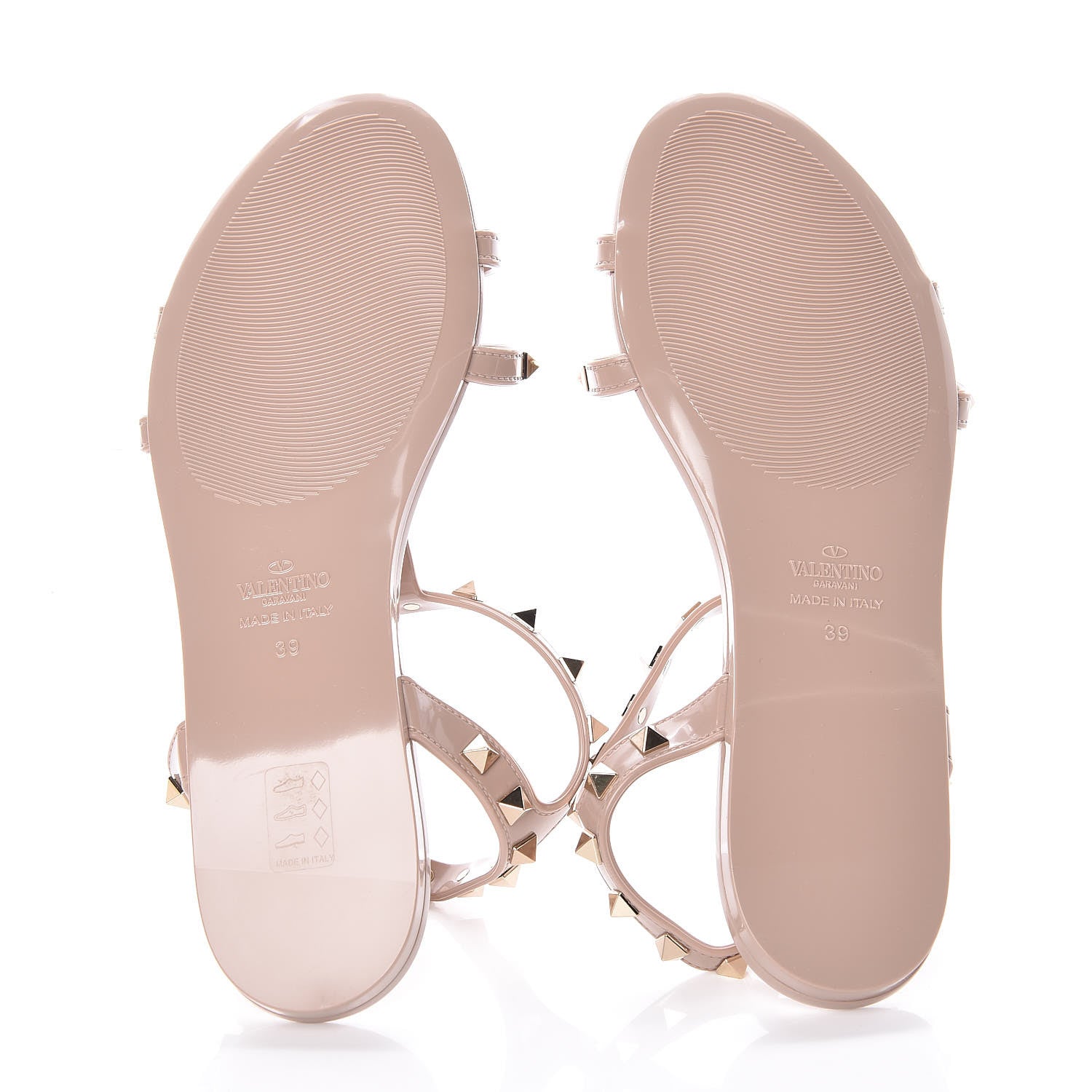 Valentino Garavani PVC Jelly Rockstud Caged Sandals 39 Poudre 5 of 7