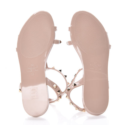Valentino Garavani PVC Jelly Rockstud Caged Sandals 39 Poudre 5 of 7