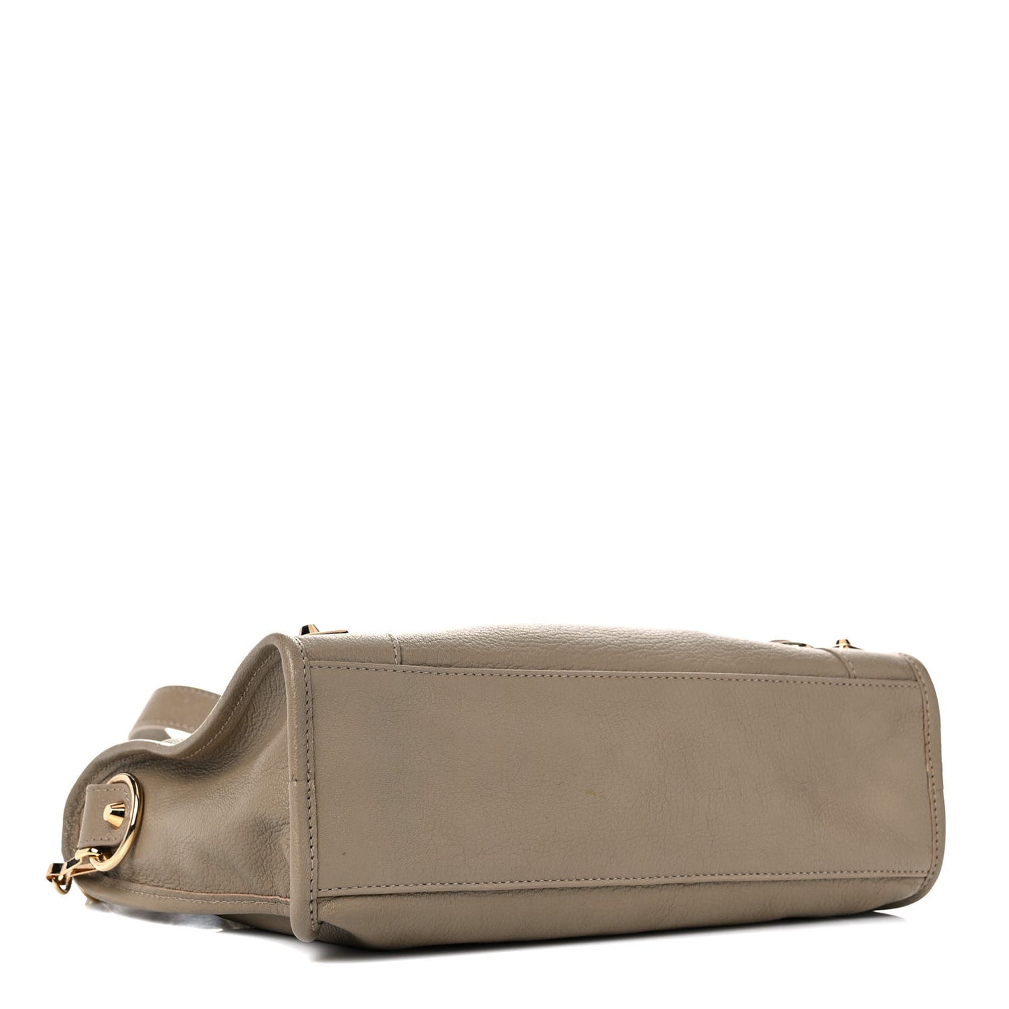 Chevre Gold Metallic Edge Hardware S City Beige Latte