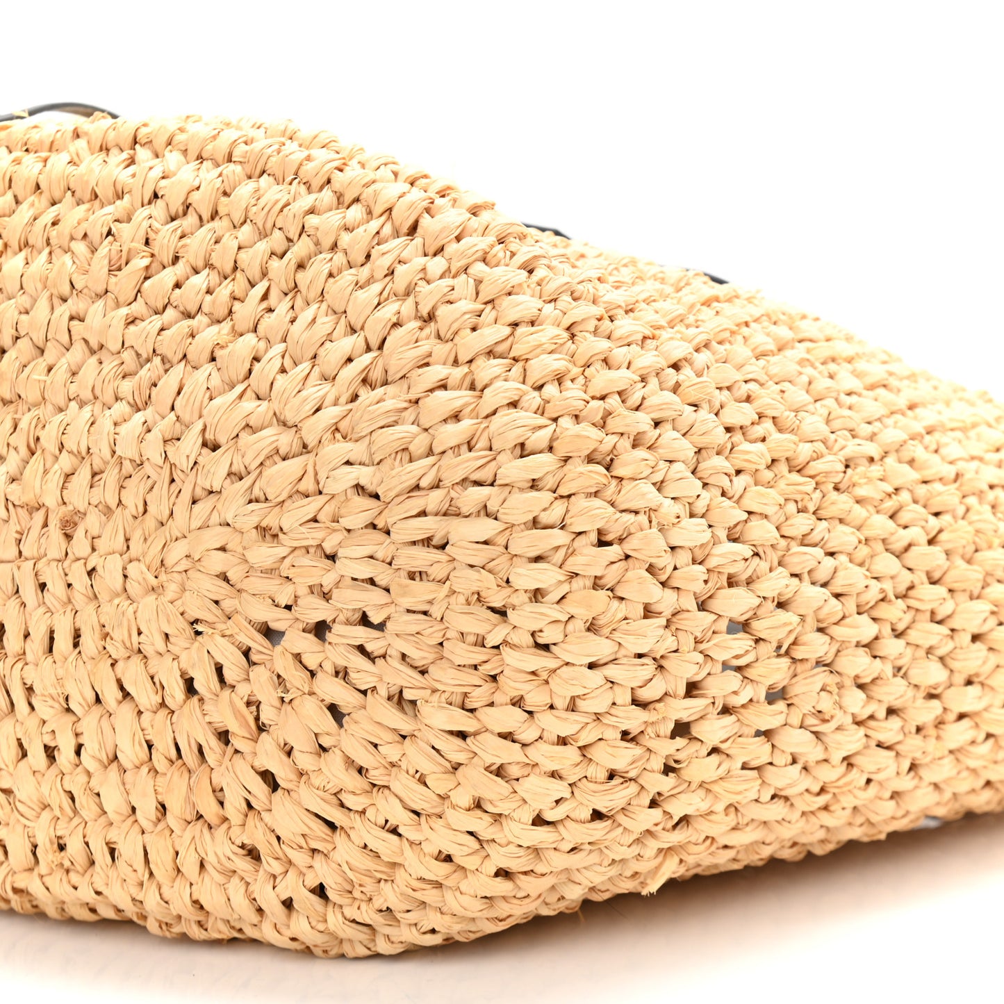 Raffia Calfskin Panier Basket Tote Natural