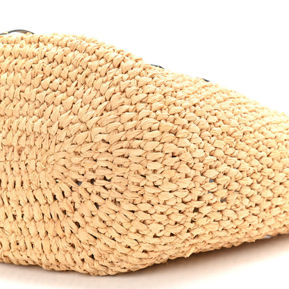 Balenciaga Raffia Calfskin Panier Basket Tote Natural 10 of 12