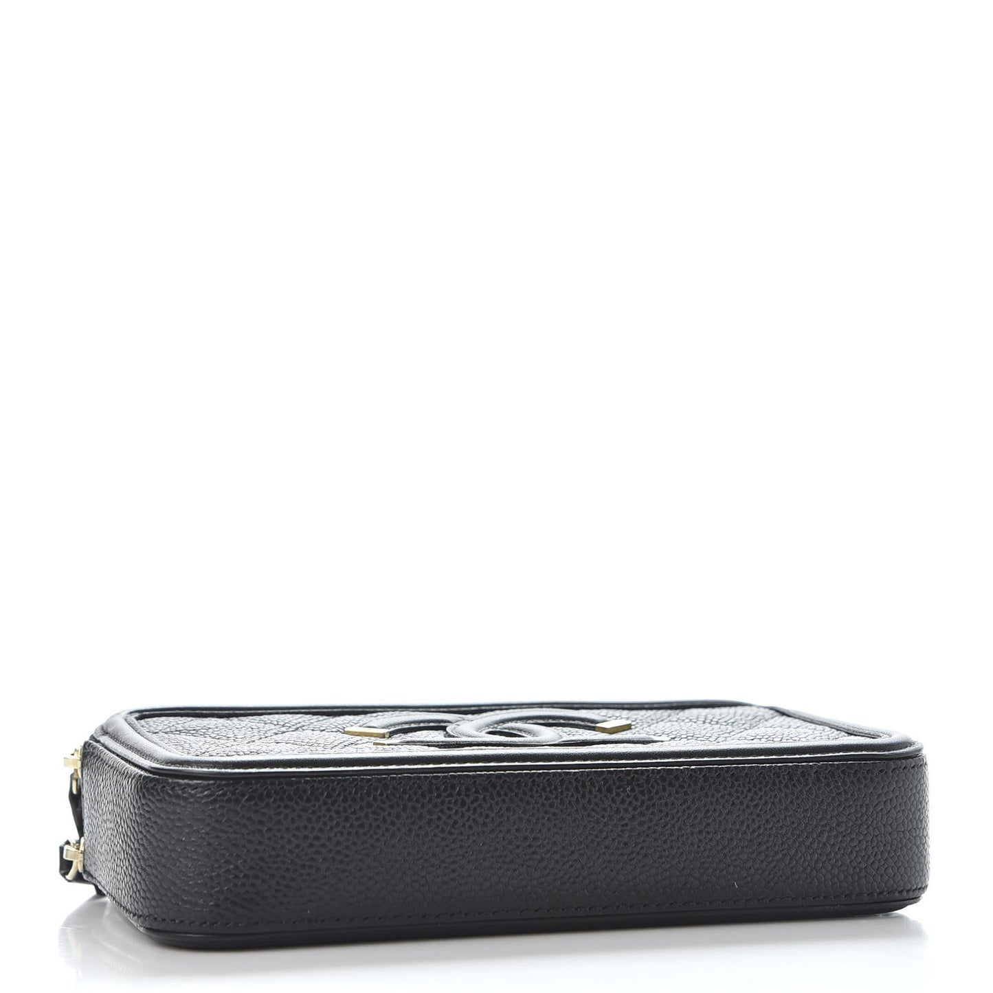 Caviar Quilted CC Filigree Clutch With Chain Black