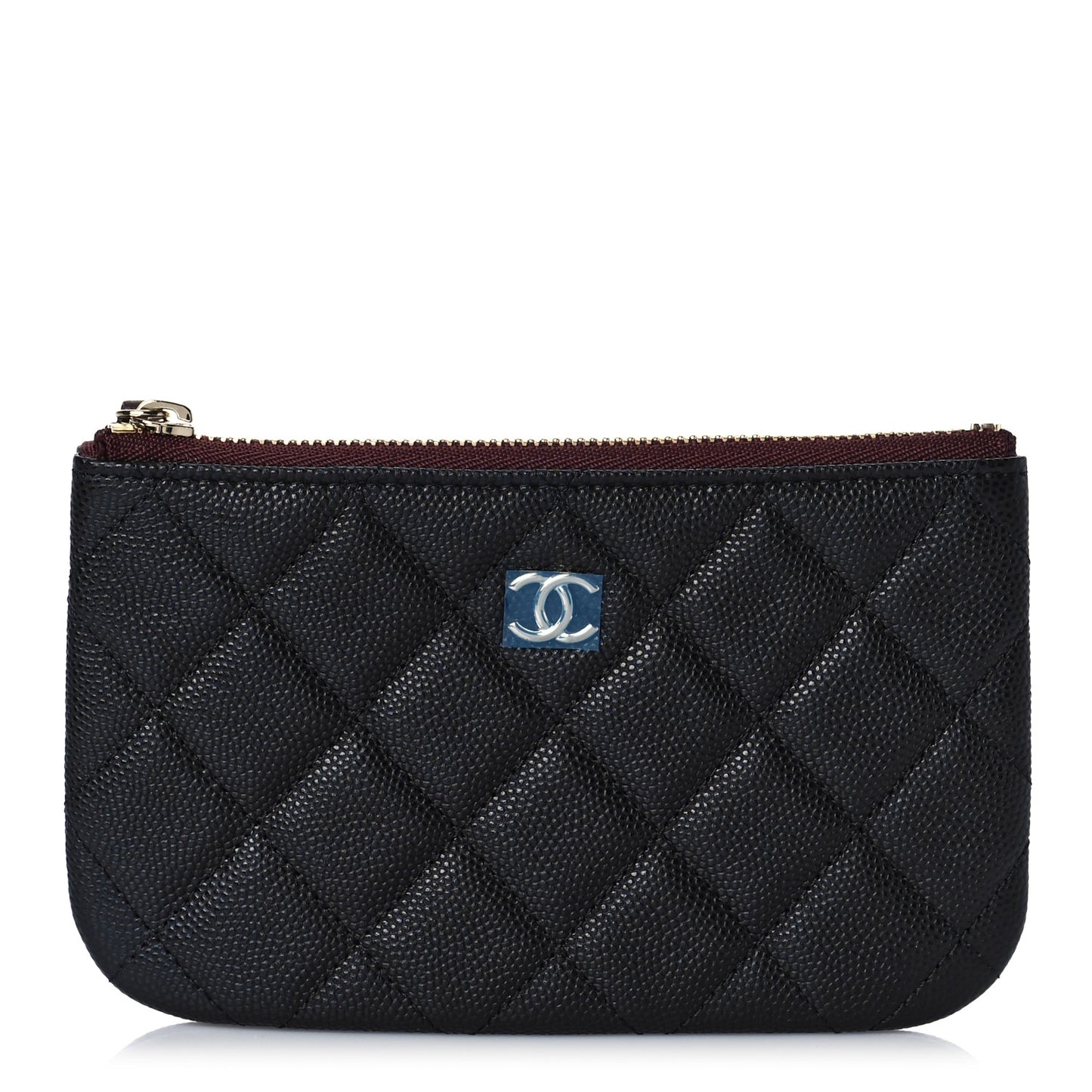 Caviar Quilted Small Cosmetic Case Black