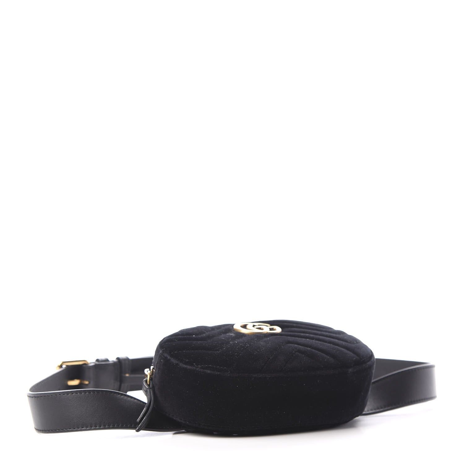 Gucci Velvet Matelasse GG Marmont Belt Bag 95 38 Black 4 of 10