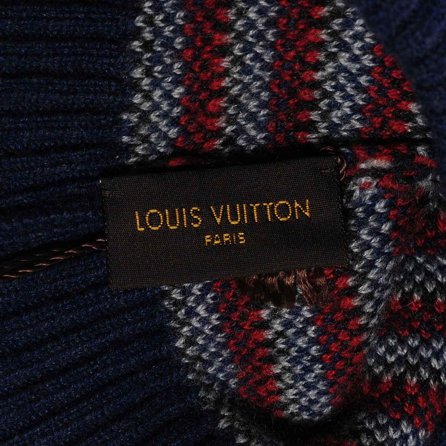 Louis Vuitton Cashmere Calfskin Wallpaper Hat Scarf Set Blue Rouge 9 of 10