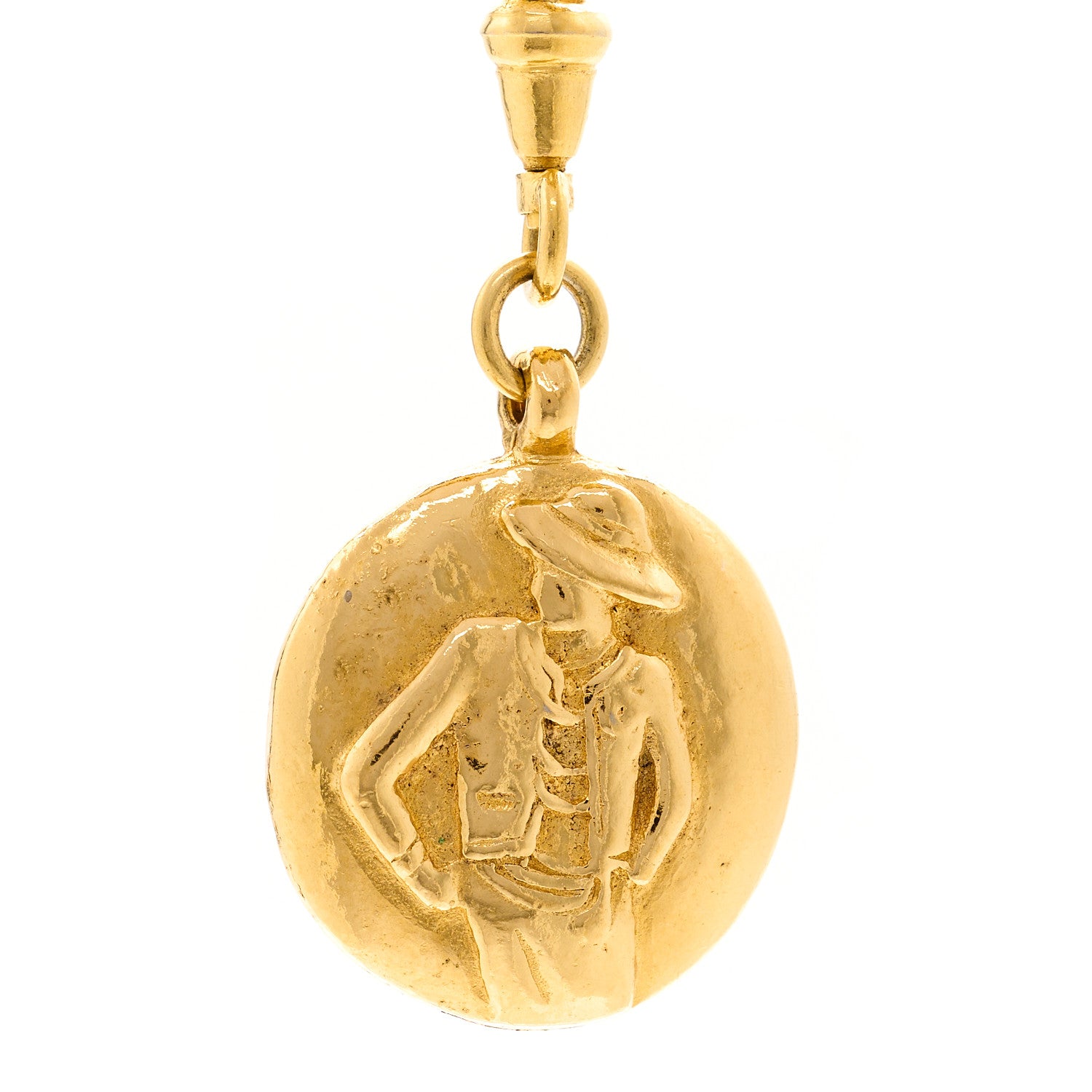 Chanel Metal Medallion Multi Chain Short Necklace Gold 4 of 7