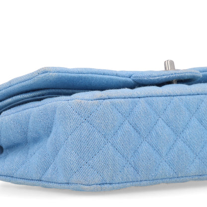 Chanel Denim Quilted Medium Double Flap Light Blue 9 of 10