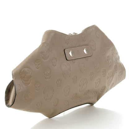 Alexander McQueen Calfskin Skull Embossed De Manta Clutch Natural Brown 2 of 7