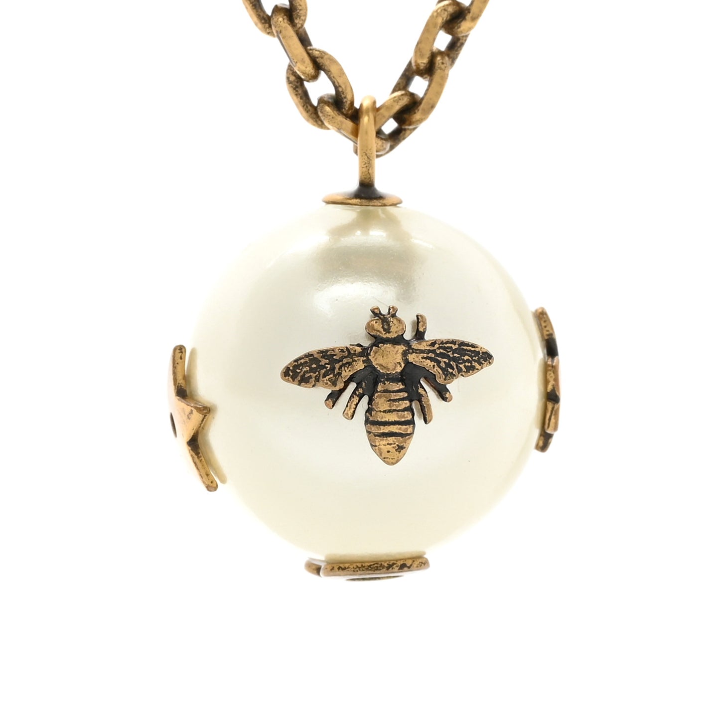 Pearl Logo Heart Necklace Gold
