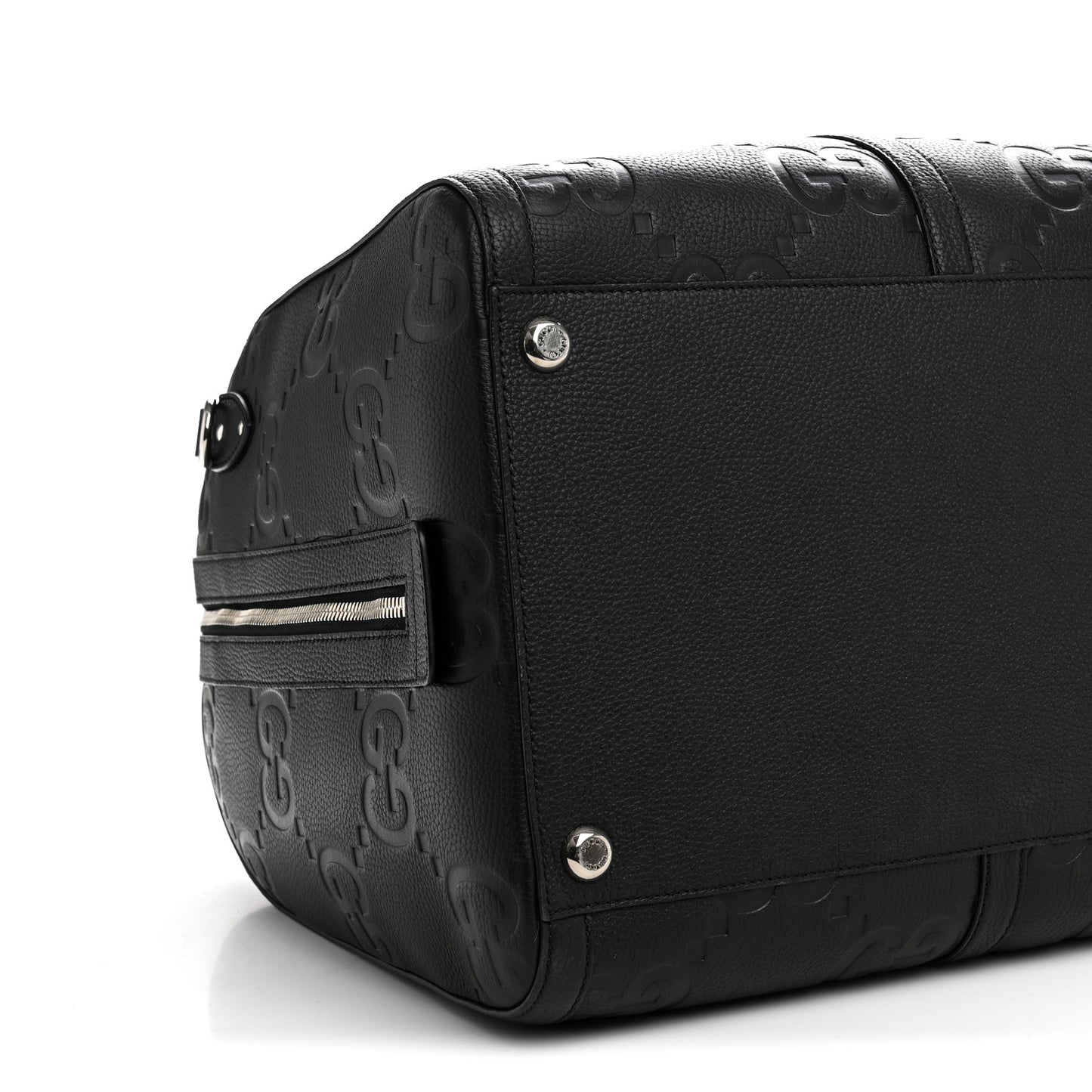 Piuma Calfskin Jumbo GG Embossed Large Duffle Bag Black