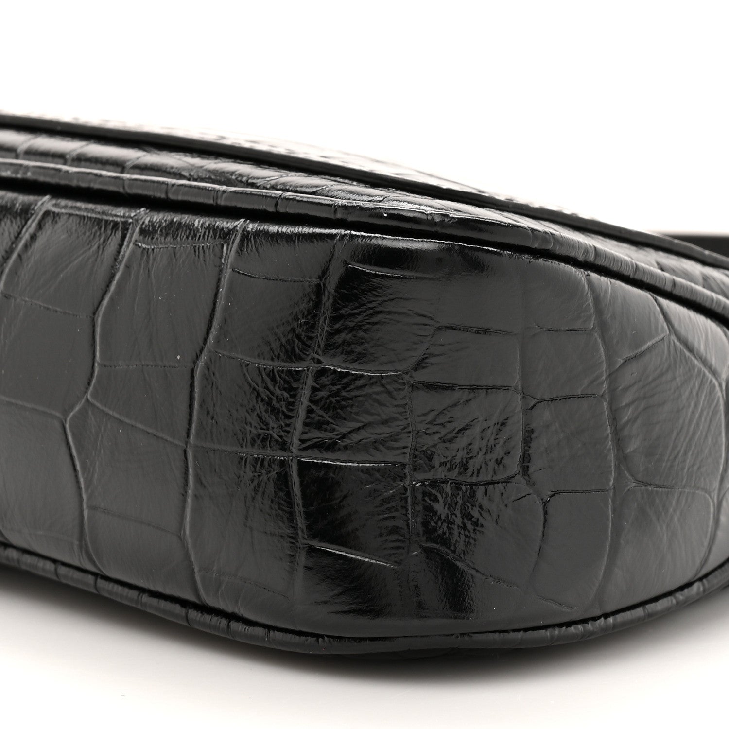 Tom Ford Crocodile Embossed Calfskin Shoulder Bag Black 8 of 9