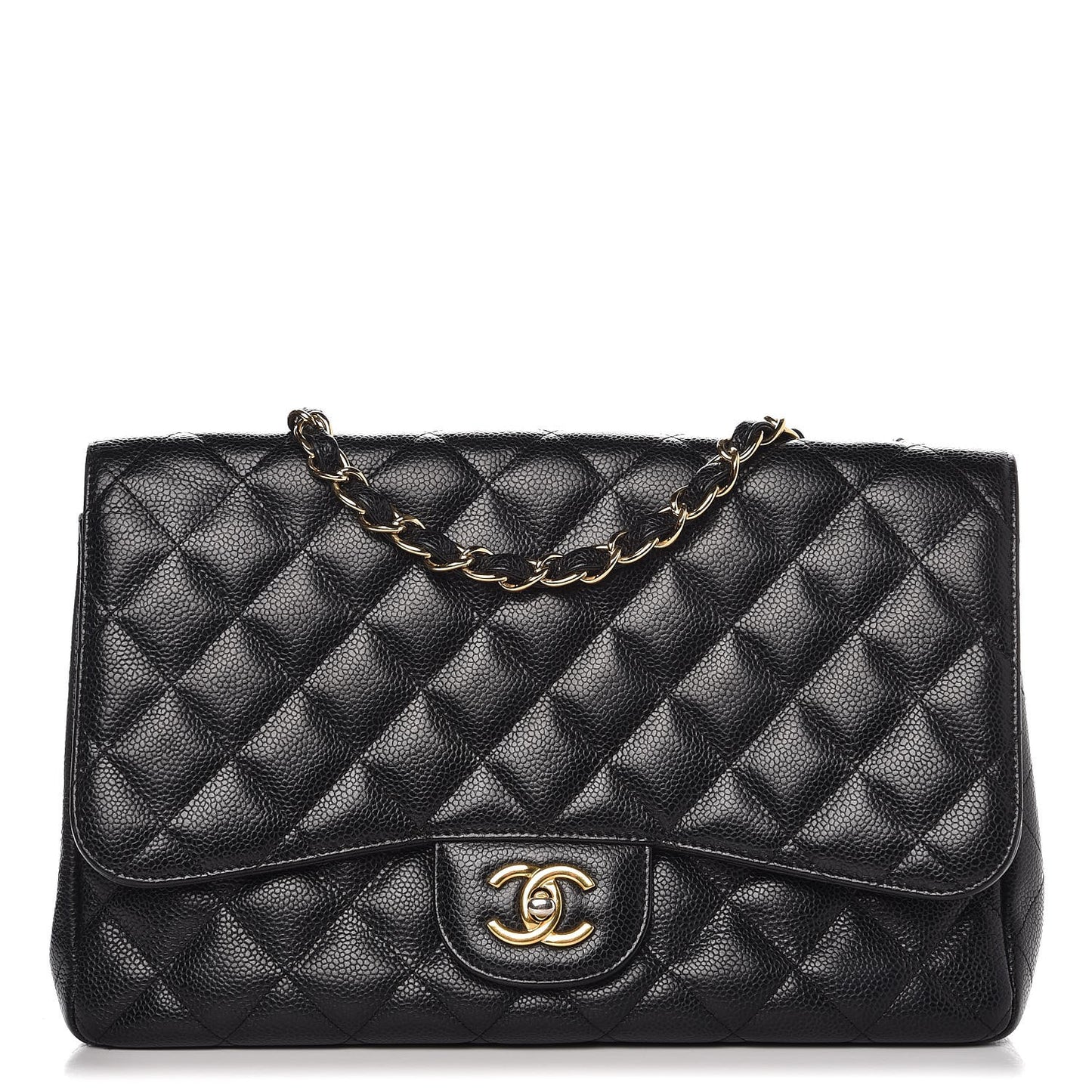 Caviar Quilted Jumbo Single Flap Black