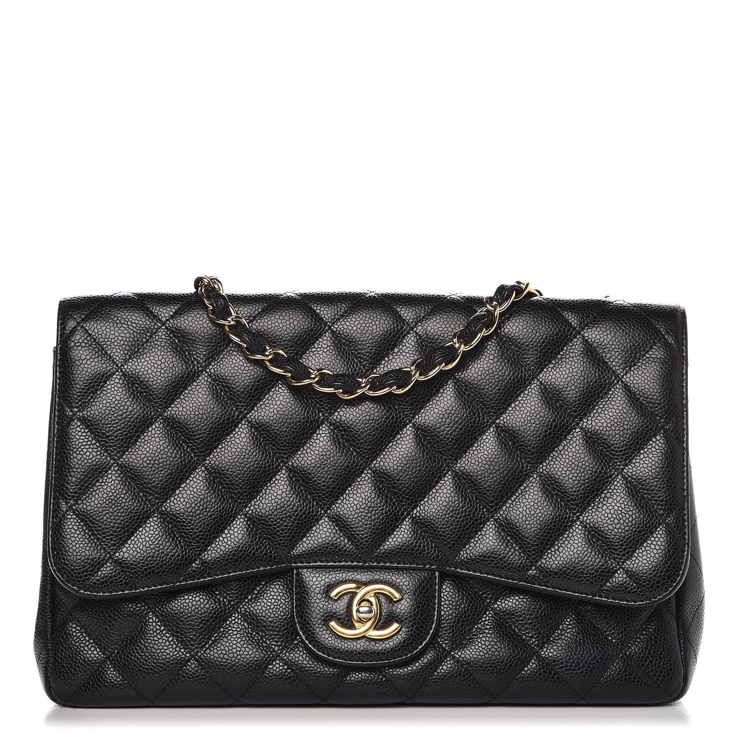 Chanel Caviar Quilted Jumbo Single Flap Black 1 of 14