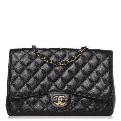 Chanel Caviar Quilted Jumbo Single Flap Black 1 of 14