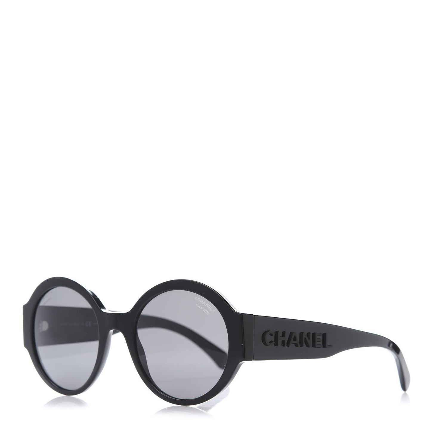 Acetate Polarized Round Sunglasses 5410 Black