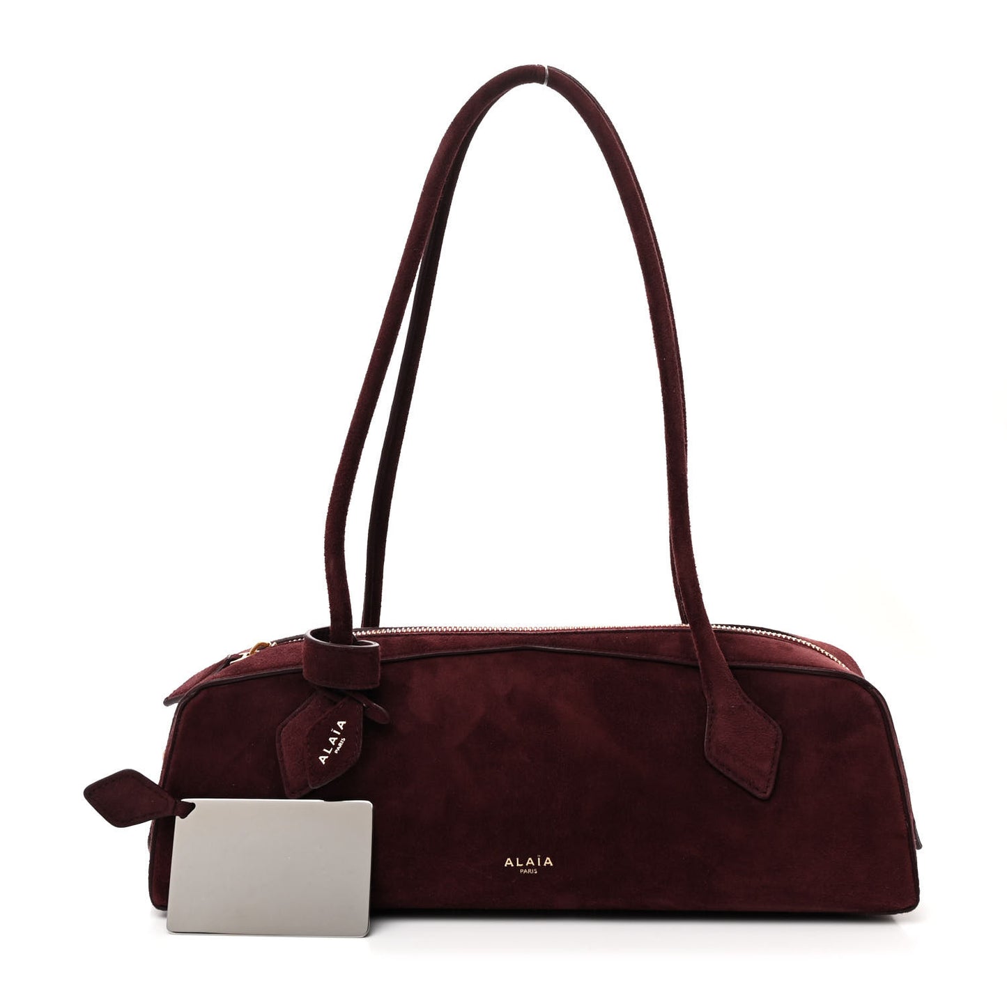 Suede Goatskin Medium Le Teckel Bag Rouge Grenat