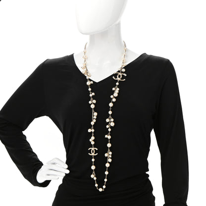 Chanel Graduated Pearl CC Long Necklace Gold 2 of 6