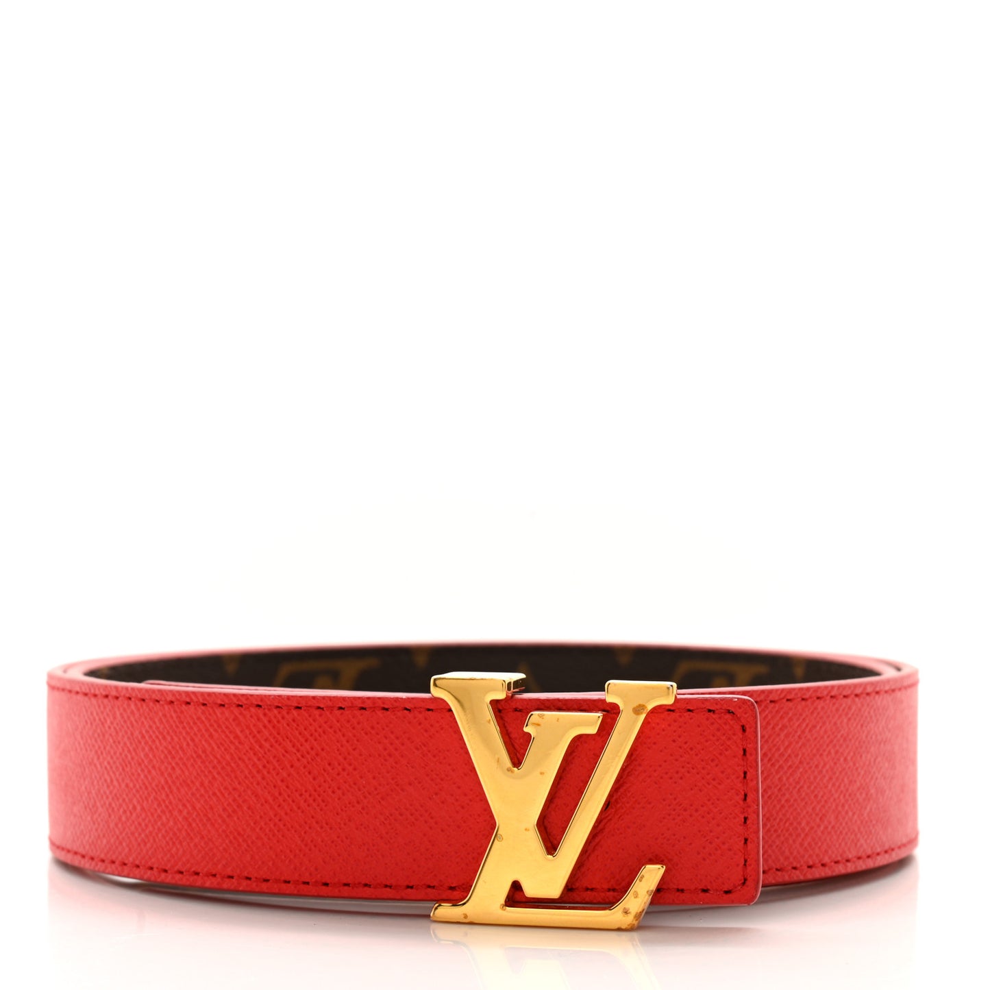 Monogram 30mm LV Initiales Reversible Belt 80 32 Red