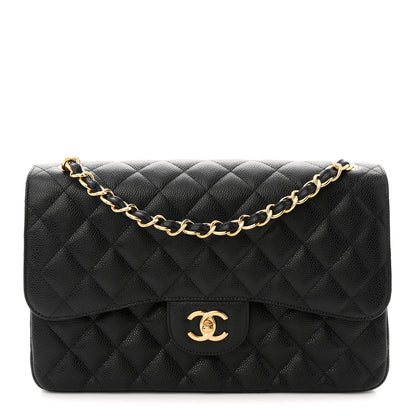 Chanel Caviar Quilted Jumbo Double Flap Black 1 of 11