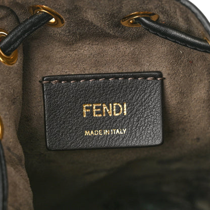 Fendi Vitello Liberty F is Fendi Bi-Color FF 1974 Embossed Mini Mon Tresor Bucket Bag Maya Black 6 of 14