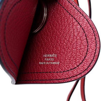 Hermes Tadelakt Camail Key Holder Bleu Hydra Capucine Bleu Obscur Rouge Grenat 3 of 3