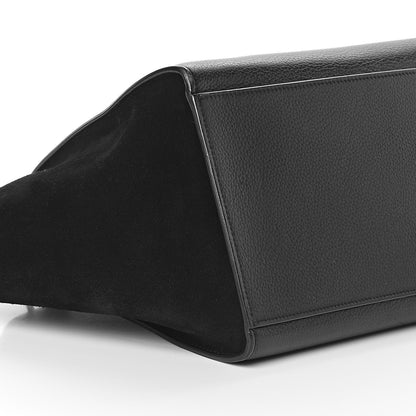 Celine Drummed Calfskin Suede Small Trapeze Black 7 of 8