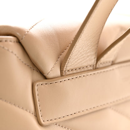 Saint Laurent Calfskin Y Quilted Monogram Small Loulou Backpack Nude Powder 10 of 11