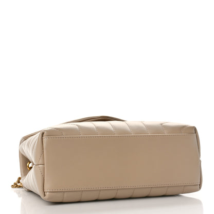 Saint Laurent Calfskin Y Quilted Monogram Small Loulou Chain Satchel Dark Beige 4 of 9
