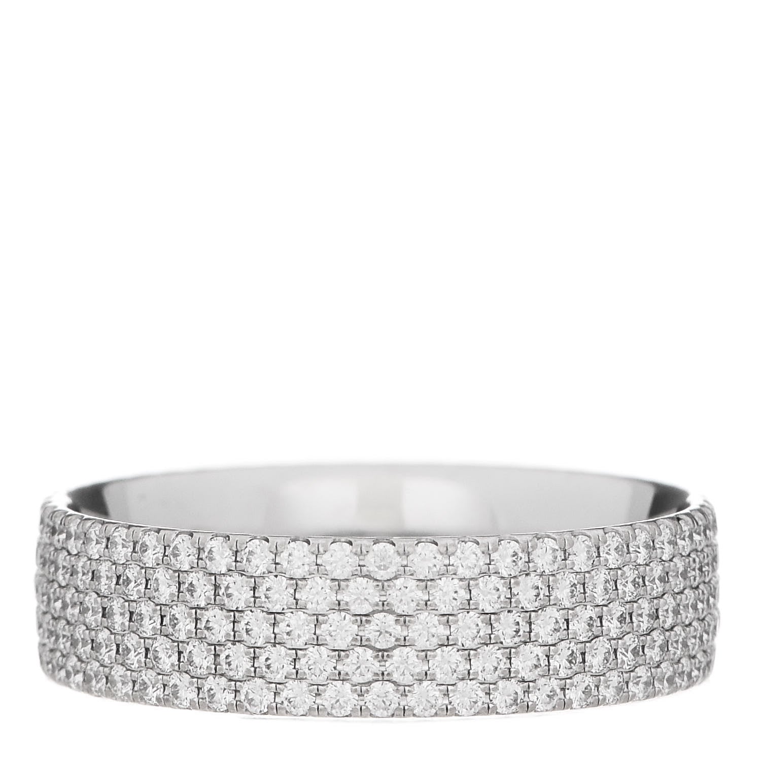 Tiffany 18K White Gold Diamond Metro Five-Row Ring 53 6.5 3 of 5
