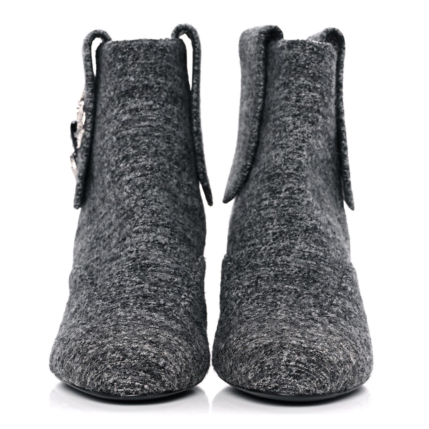 Chanel Tweed Short Boot 38.5 Grey 2 of 10