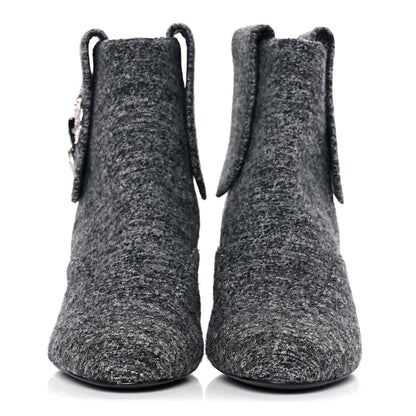 Chanel Tweed Short Boot 38.5 Grey 2 of 10