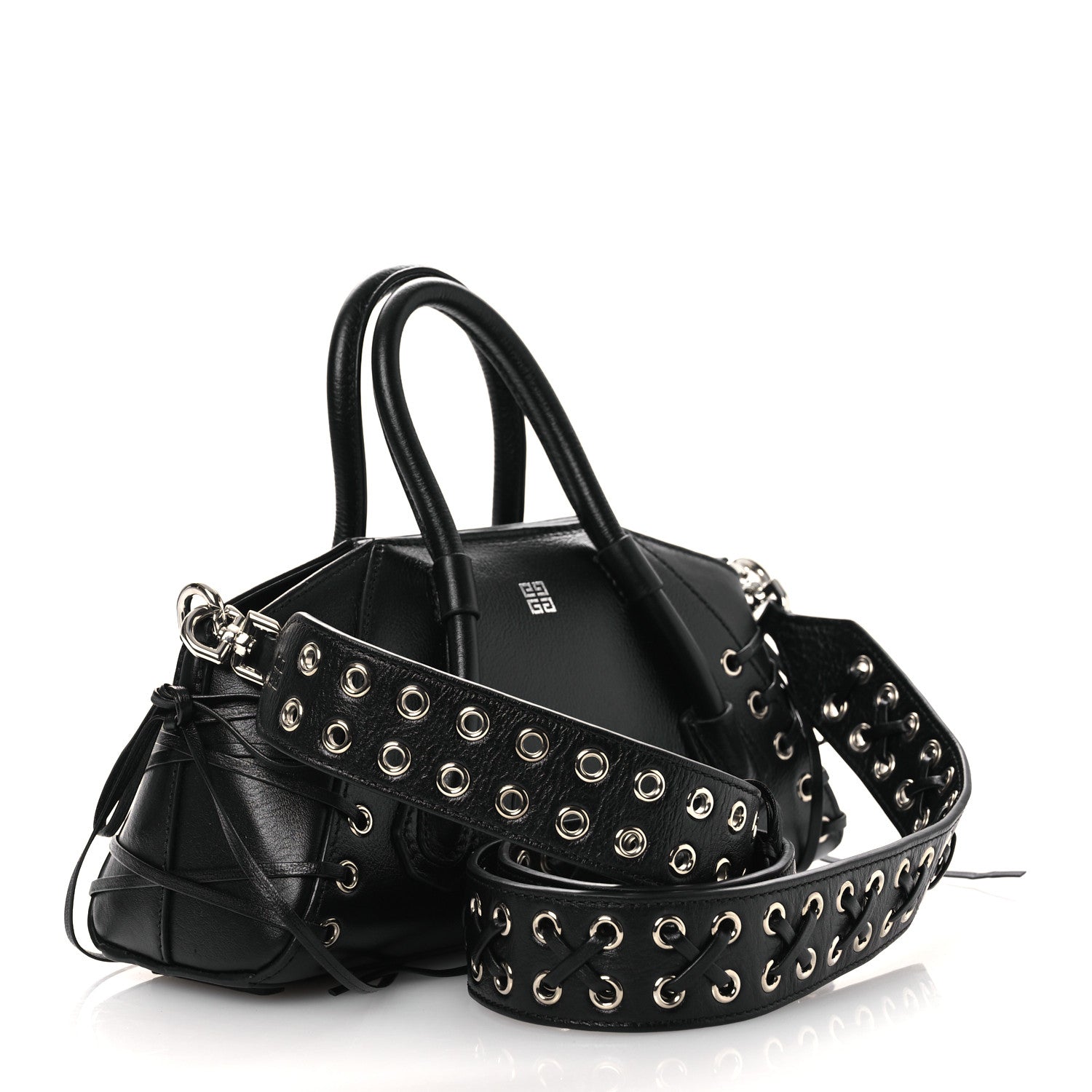 Givenchy Calfskin Lace Mini Antigona Stretch Black 1792877