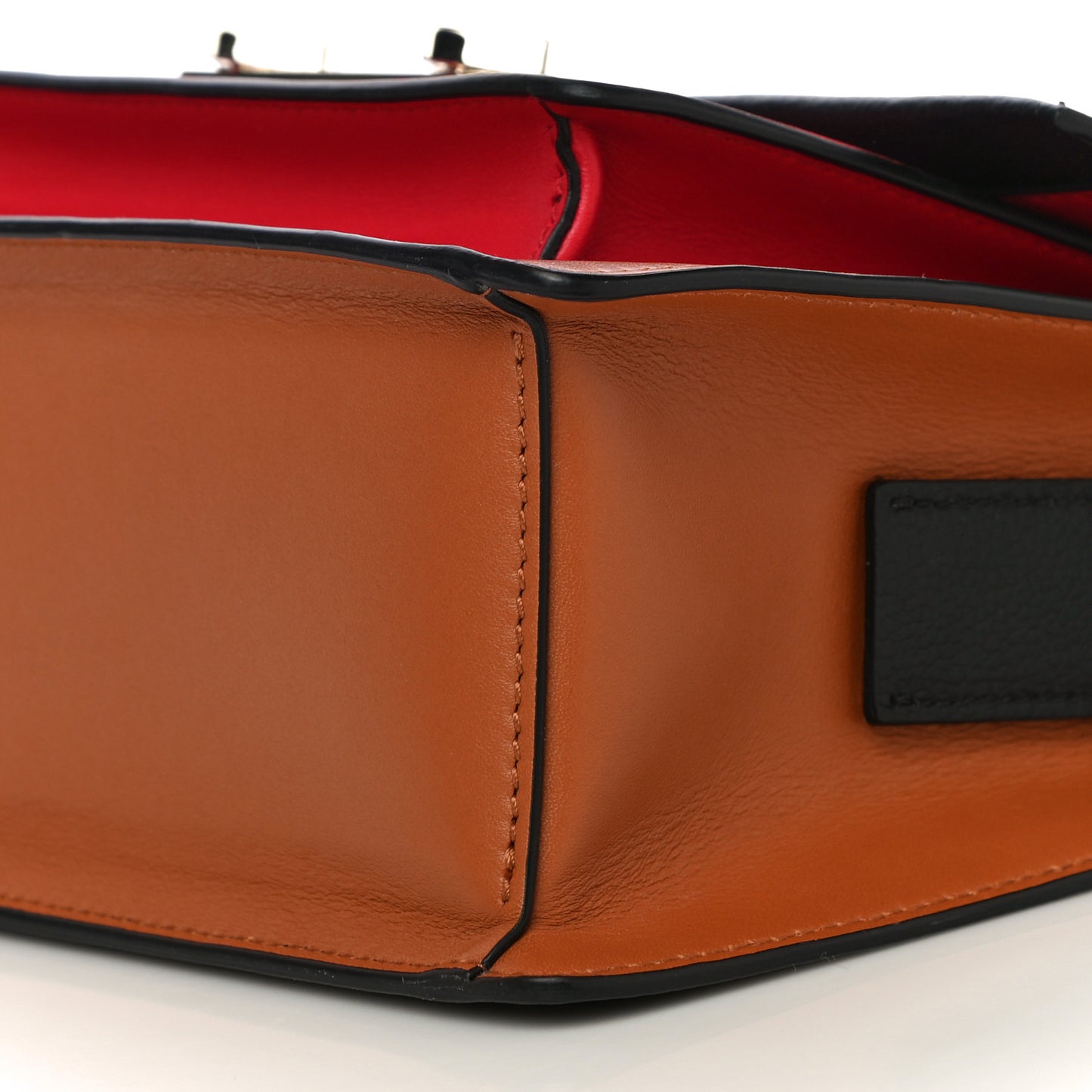 Calfskin Milano Shoulder Bag Red Brown Black