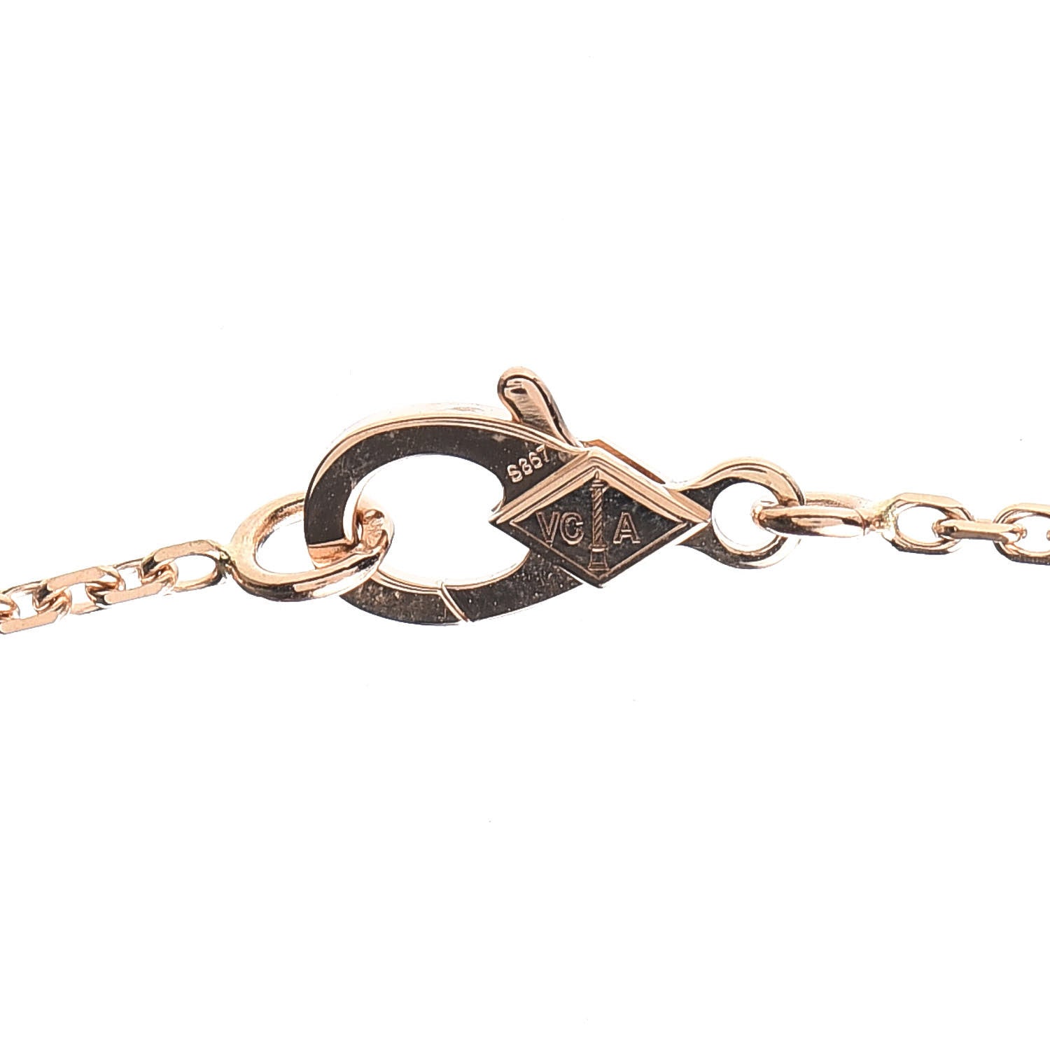 Van Cleef & Arpels 18K Rose Gold Gray Mother of Pearl Vintage Alhambra Pendant Necklace 4 of 7