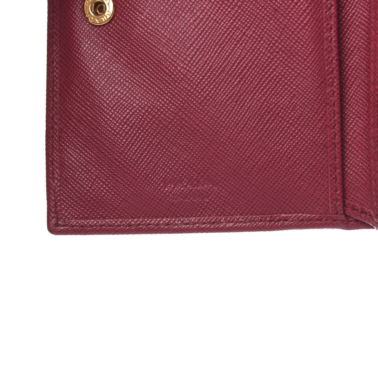 Prada Saffiano Metal Bi-Fold Wallet Ibisco 6 of 11