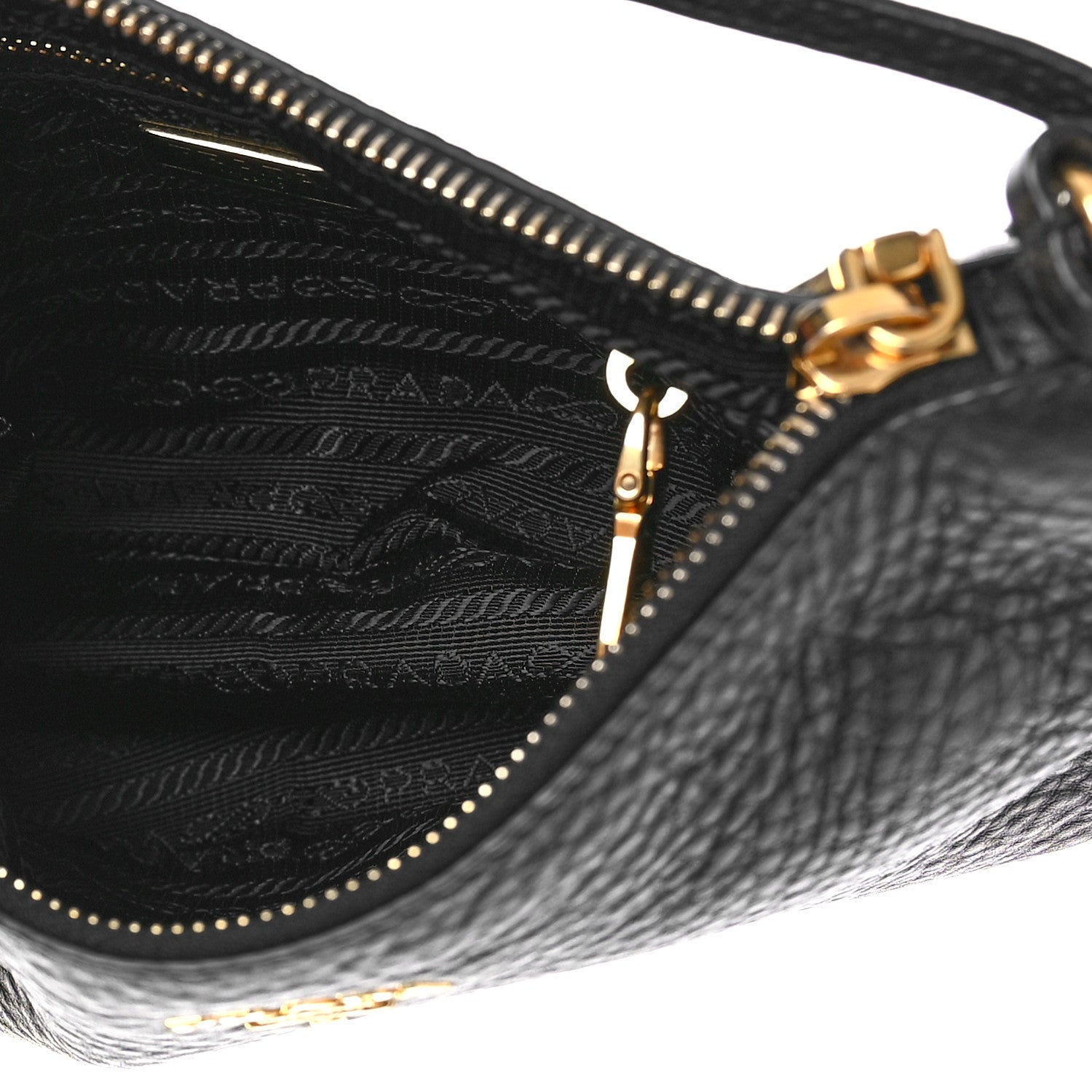 Prada Vitello Daino Pochette Bag Black 4 of 8