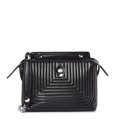 Fendi Shiny Nappa Trapuntata Small DotCom Click Chain Satchel Black 1 of 8