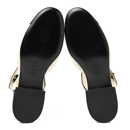 Chanel Patent Lambskin Quilted Cap Toe Ballerina Flats 35 Ivory Black 5 of 8