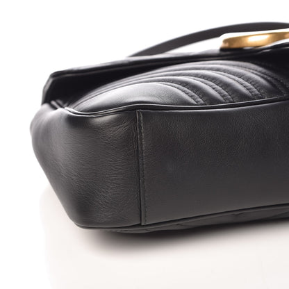Gucci Calfskin Matelasse Medium GG Marmont Shoulder Bag Black 8 of 10