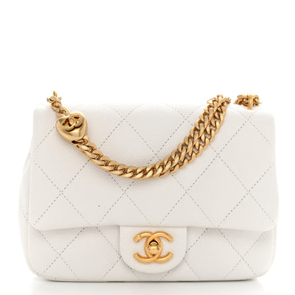 Chanel Caviar Quilted Mini Sweetheart Flap White 8 of 10