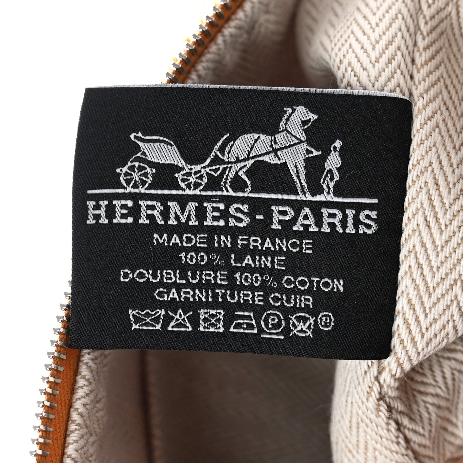 Hermes Merino Wool Small Au Carre Bride-A-Brac Pouch Fauve 6 of 11