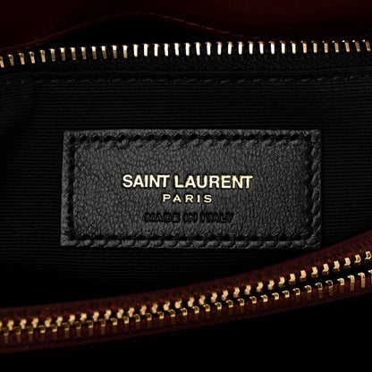 Saint Laurent Calfskin Y Quilted Monogram Medium Loulou Chain Satchel Rouge Legion 6 of 11