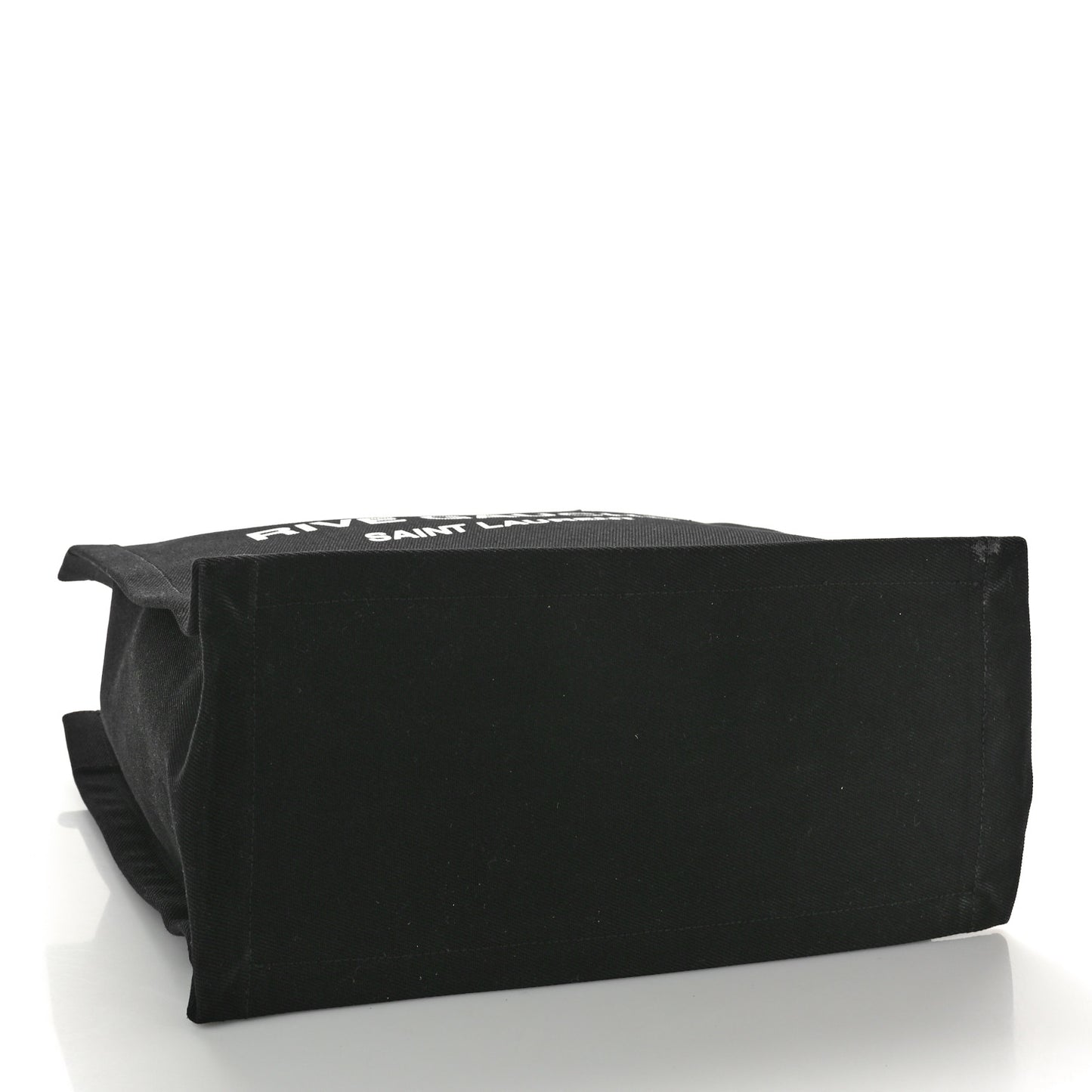 Linen Calfskin Rive Gauche North South Tote Black