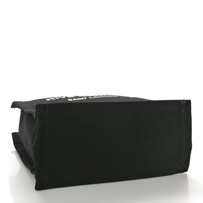 Saint Laurent Linen Calfskin Rive Gauche North South Tote Black 4 of 14